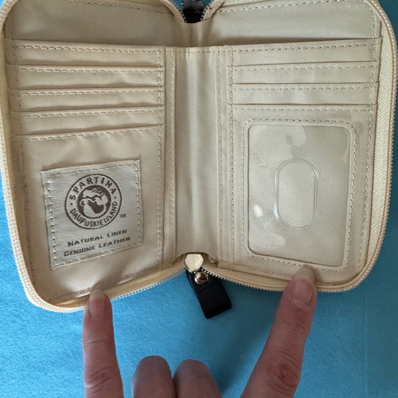 NWT Spartina linen & leather wallet - Picture 4 of 4